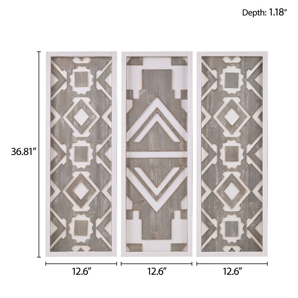 Carved Farmhouse Wood Decor 3-Piece