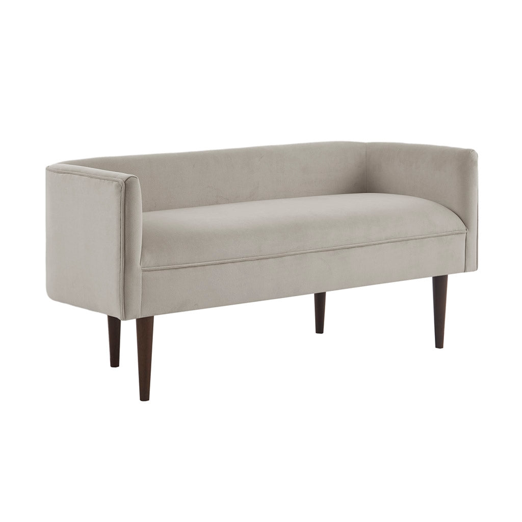 Cream Velvet Low Back Accent Bench