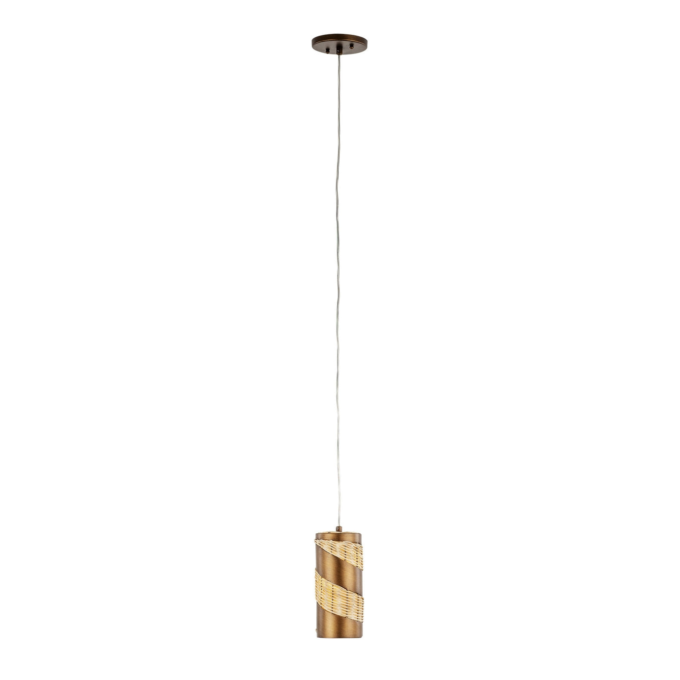 Flow 1-Lt Cylinder Mini Pendant Natural Rattan