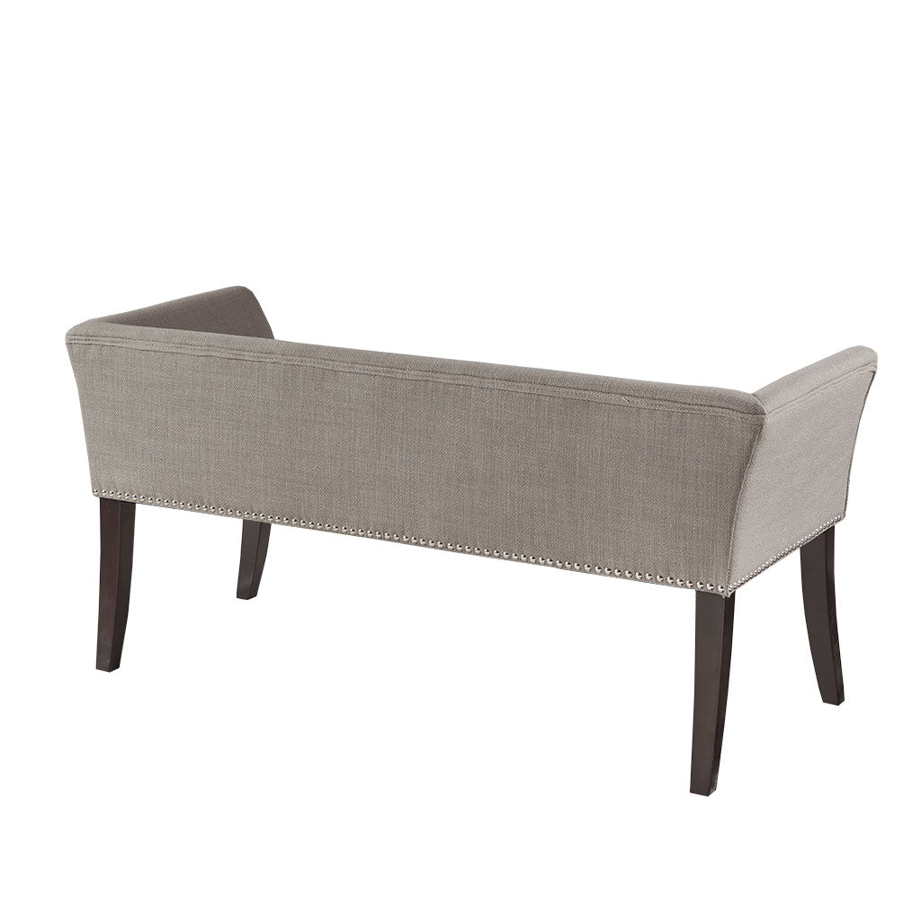 Flared Low Arm Low Back Accent Bench Chair, Grey