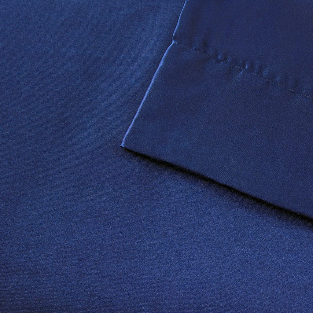 Luxury Satin 6-Piece Sheet Set, Navy Blue