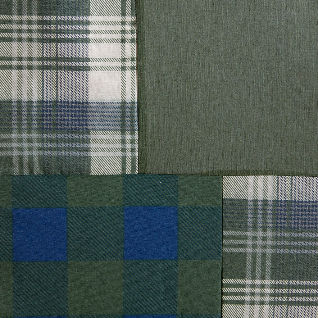 Cabin Plaid Cotton Shower Curtain, Green