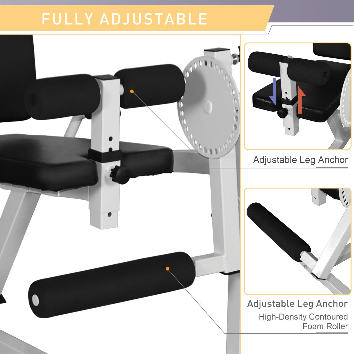 Seated Leg Extension Machine, Adjustable Leg Machine with Plate Loaded, Leg Rotary Extension, Home Gym Weight Machine