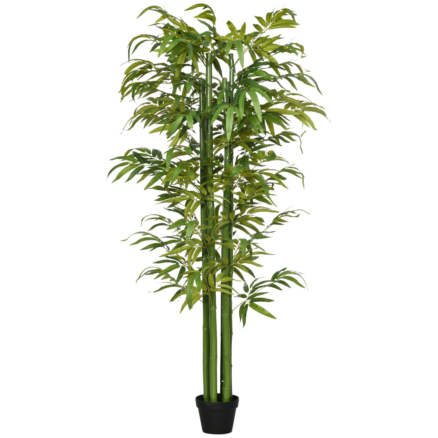 Artificial Tree Bamboo Tree Fake Plants in Pot for Home Office Living Room Decor, 7"x7"x71", Green