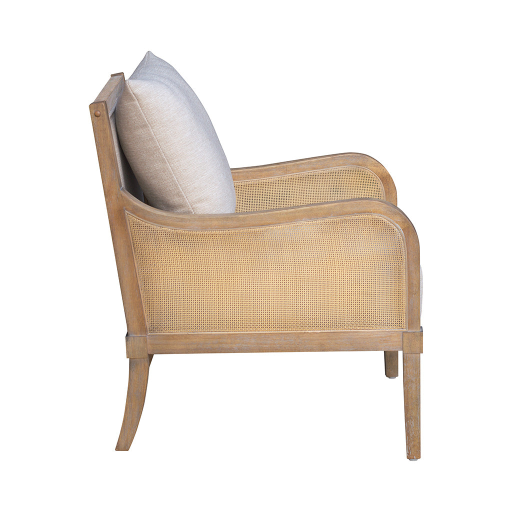 Cane Accent Chair with Removable Back Cushion