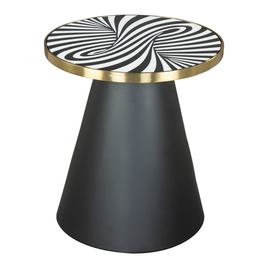 Fission Side Table White, Gold & Black