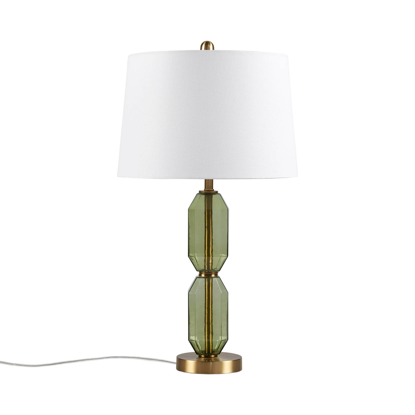 Green Faceted Green Glass Table Lamp