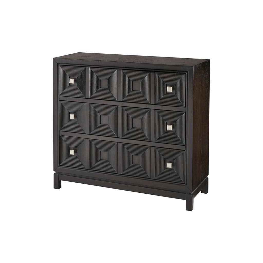 Modern Mid Century 3-Drawer Dresser Chest, Brown (Ltl)