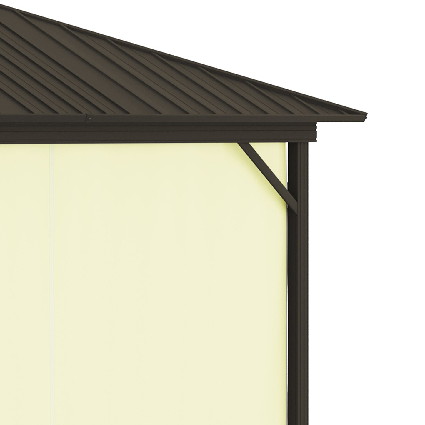 10' x 12' Outdoor Hardtop Gazebo Metal Roof Patio Gazebo with Aluminum Frame, Mesh Nettings, Curtains and Roomy Interior Space, Beige