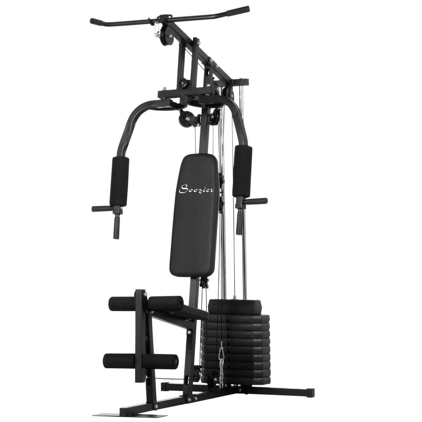 Soozier Home Gym Machine, Multifunction Gym Equipment with 99lbs Weight Stack for Back, Chest, Arm, Legs, and Full Body Workout