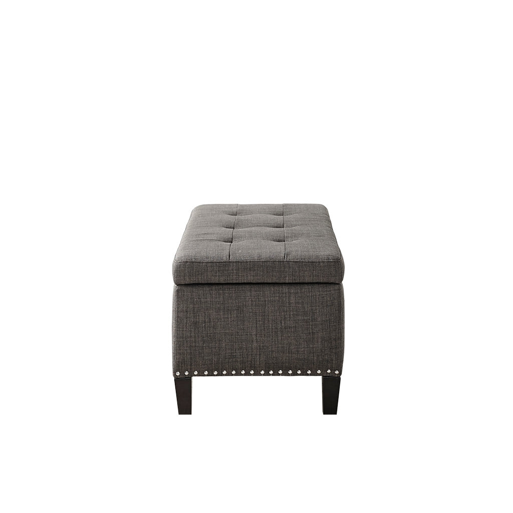 Tufted Accent Ottoman Bench with Interior Storage, Grey