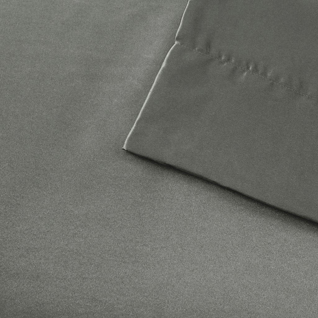 Luxury Satin 6-Piece Sheet Set, Dark Grey