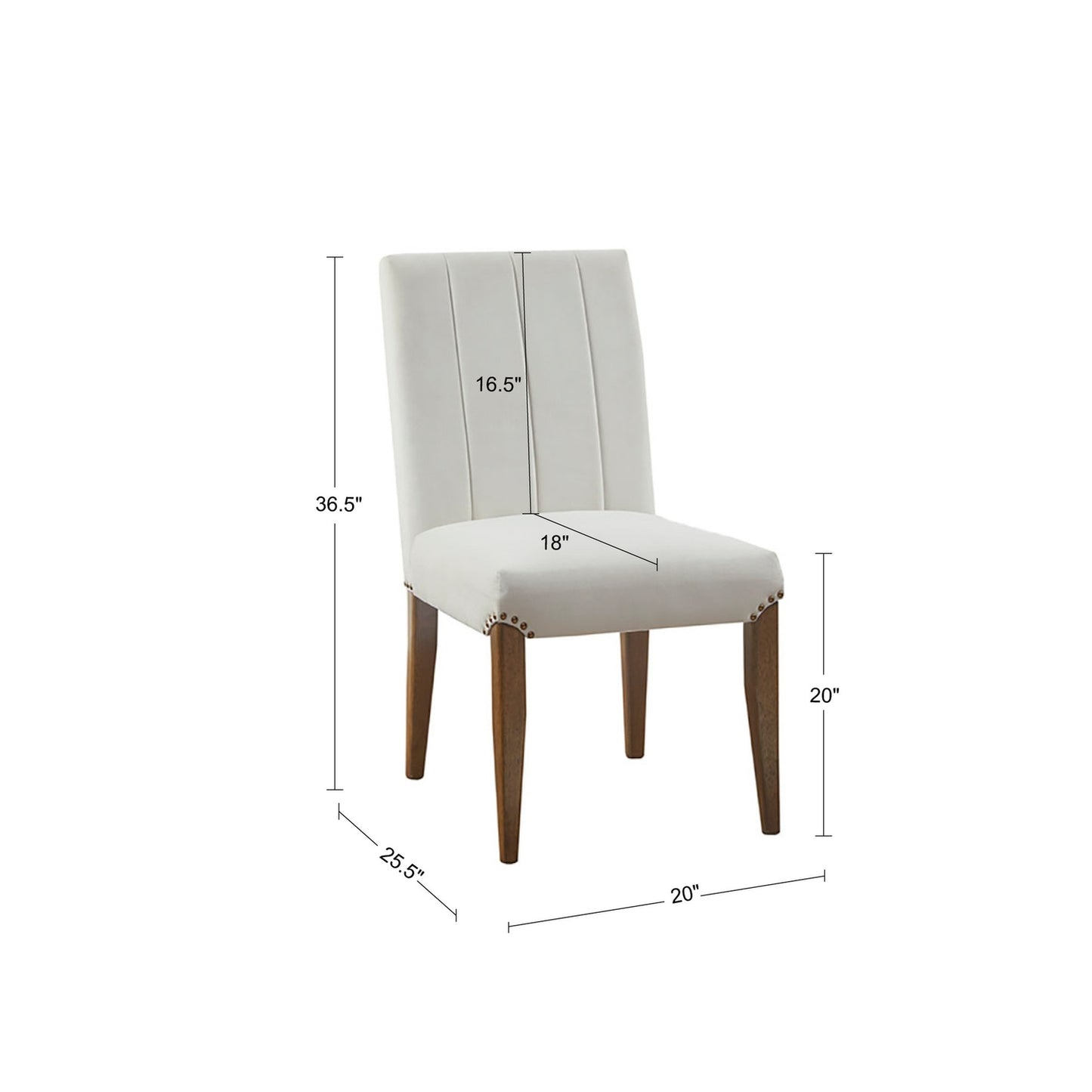 [Set of 2] Modern Farmhouse Dining Chair, Cream