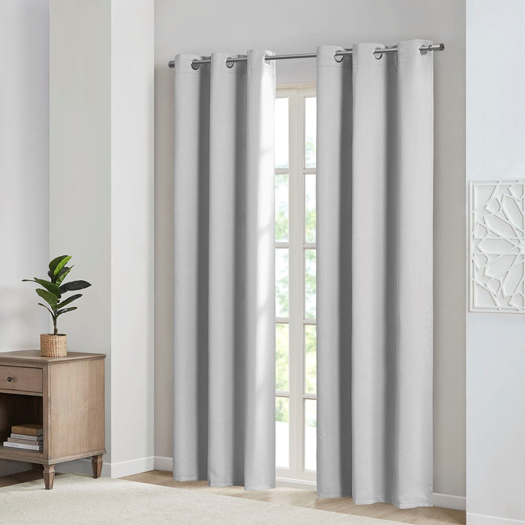 SET OF 2 / 63" Solid Blackout Window Curtain, Grey