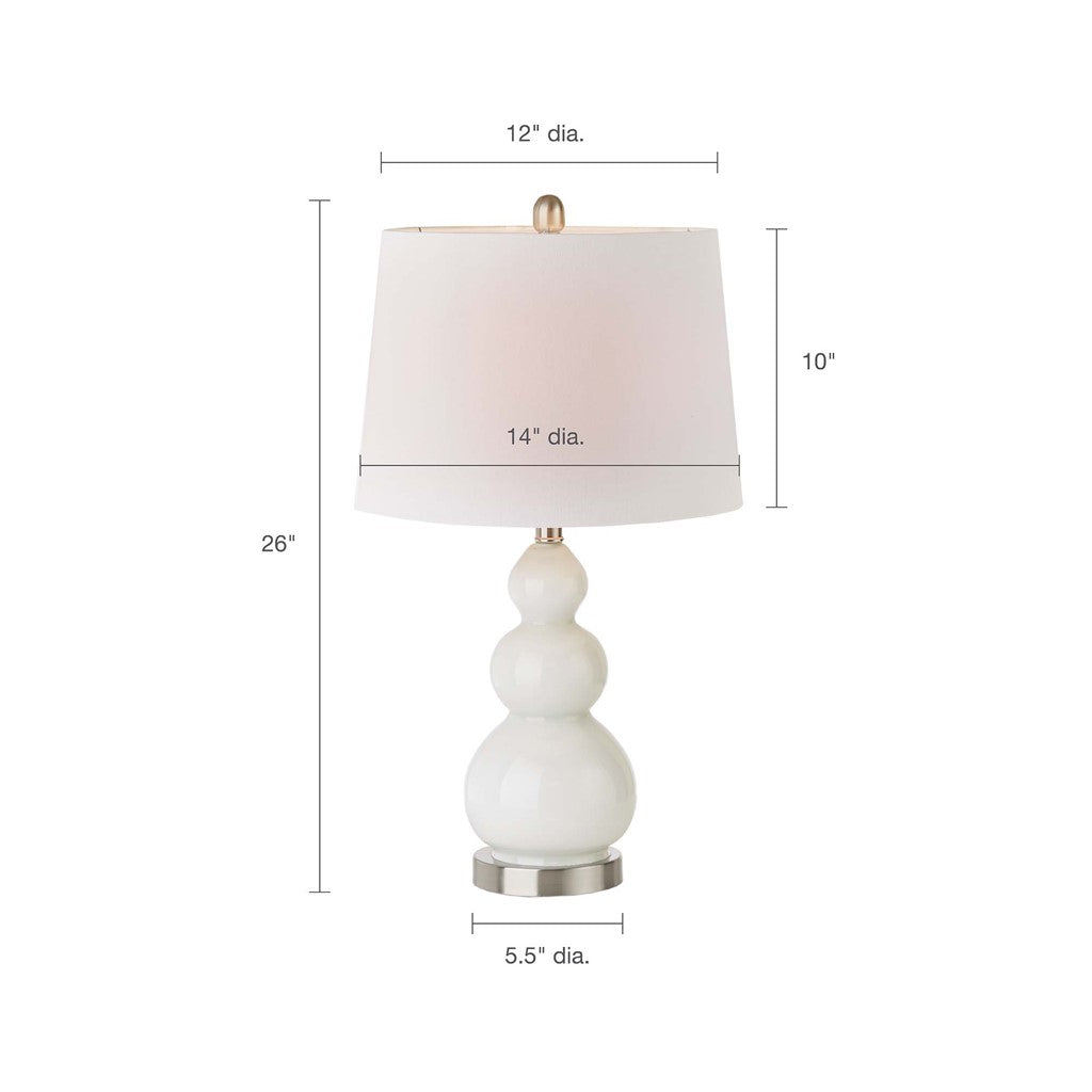 White Glass Base Table Lamp ( Set of 2 )