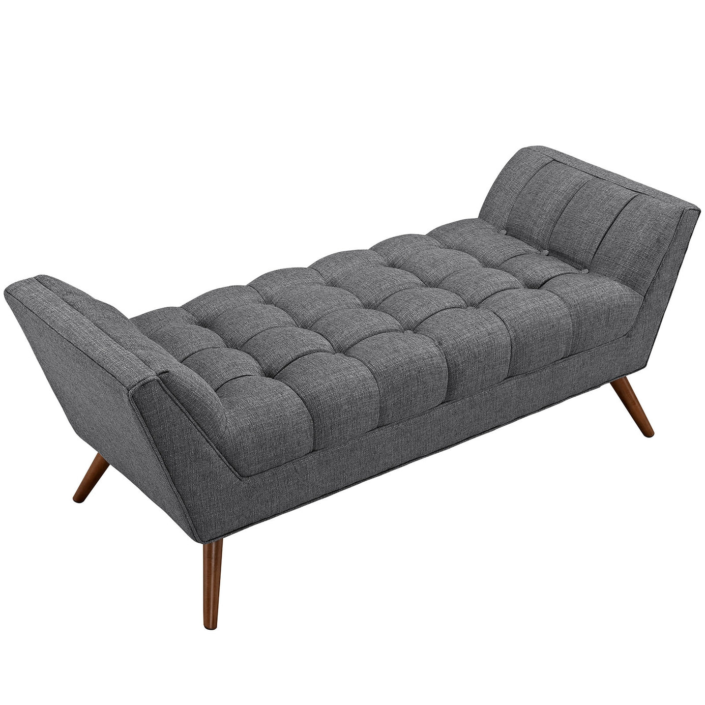 Response Medium Upholstered Fabric Bench in Grey