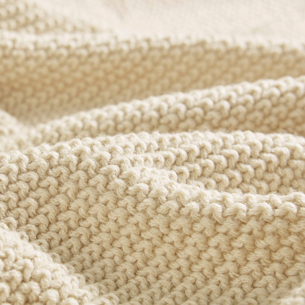 Ultra-Soft Knit Throw Blanket, Cream