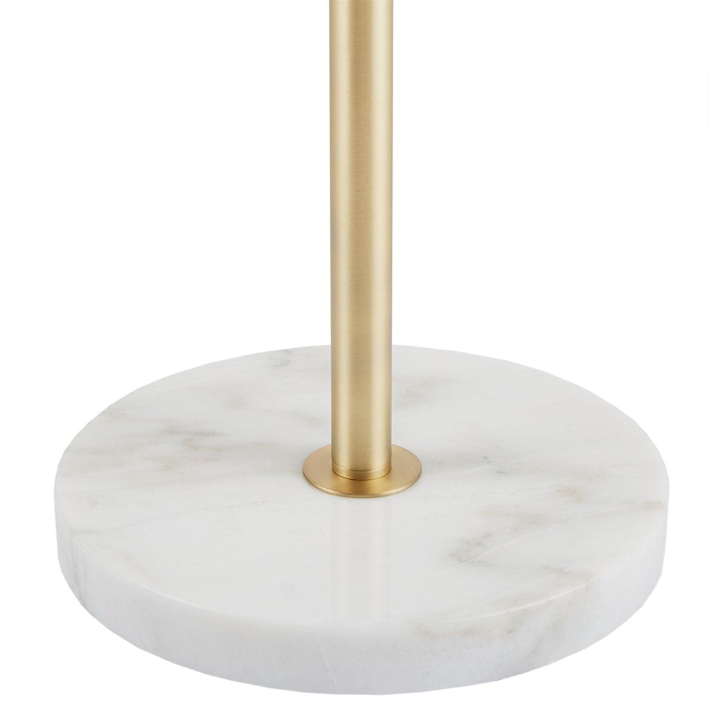 Dual White Glass Shades Gold Table Lamp