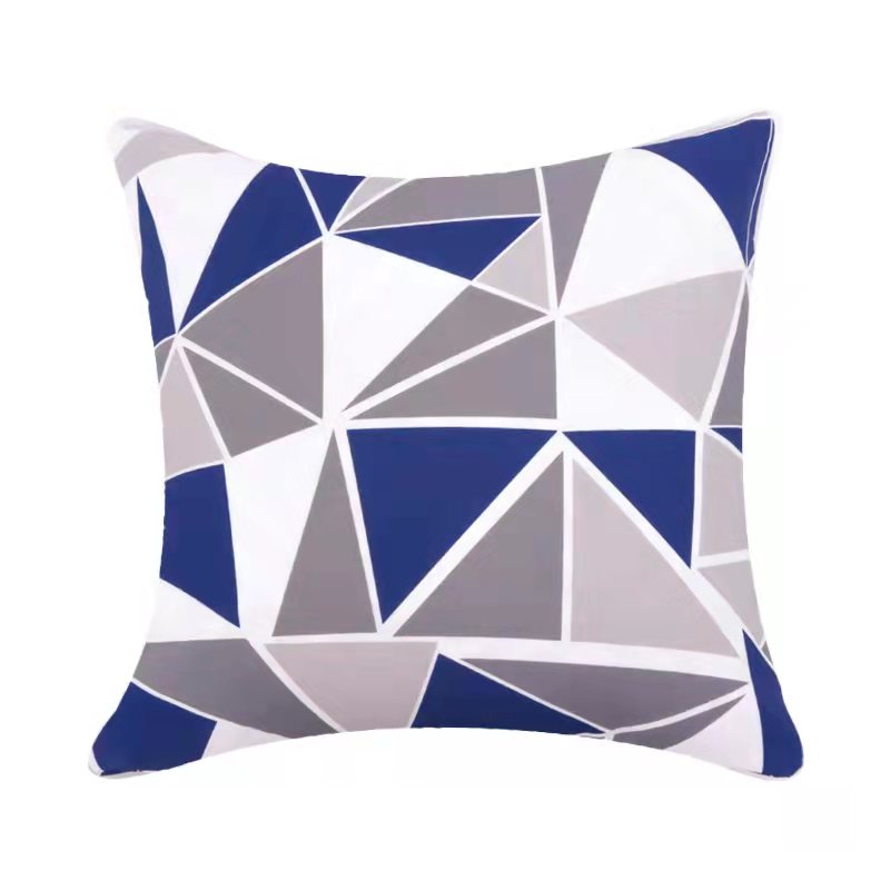 Water Resistant Stain Resistant Outdoor Geo Design Cushion Covers For Home Garden Outdoor 18x18" - Blue