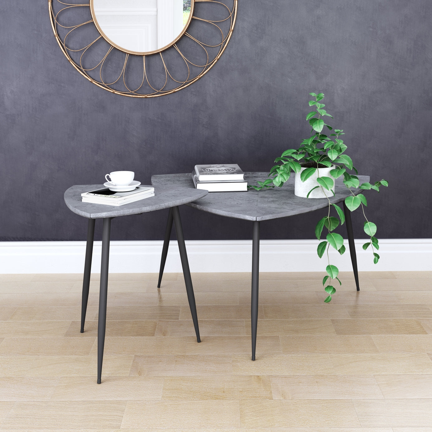 Normandy Coffee Table Set (2-Piece) Gray