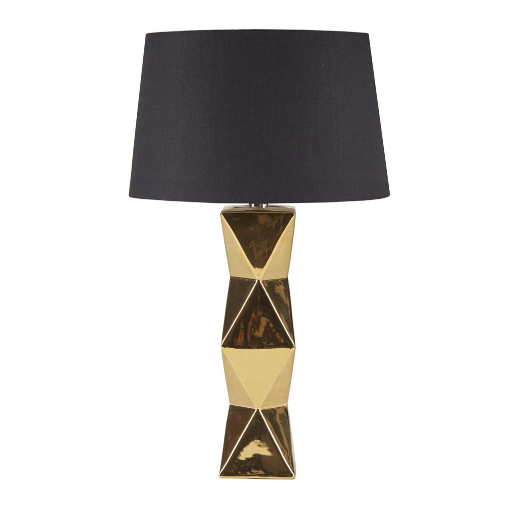 Tali Geometric Ceramic Table Lamp, Gold