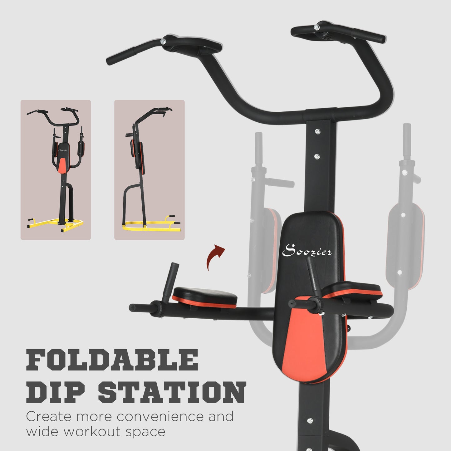 Multi-Function Power Tower, Pull Up Stand with Dip Station and Push-up Stand, Power Rack Home Gym Equipment