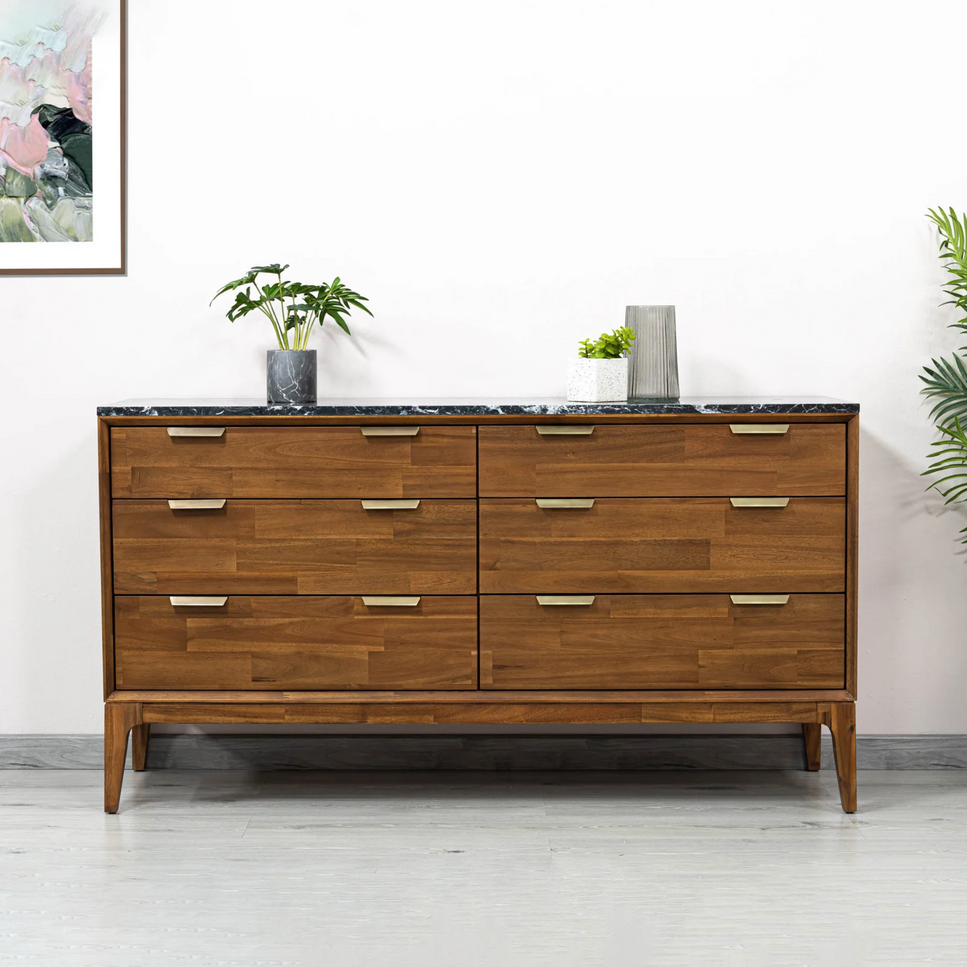 Adonis 6 Drawer Wood Dresser