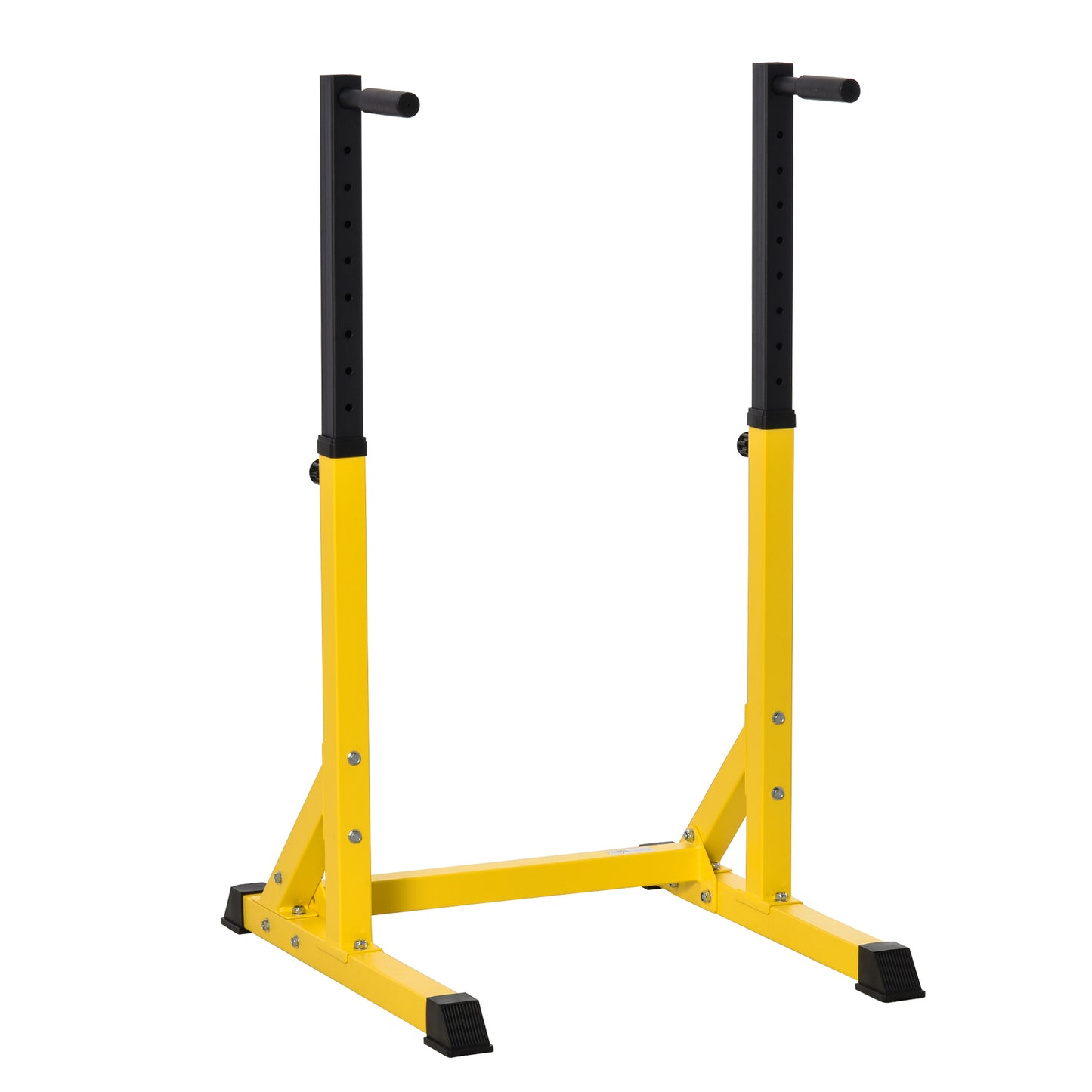 Dip Station, Body Press Parallel Bar with 10 Adjustable Height, Home Gym Workout Trainer Dip Bar, Yellow