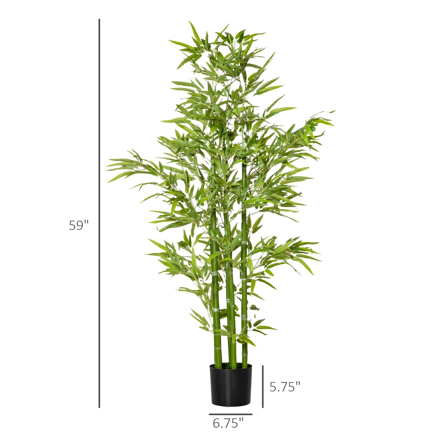 5FT Artificial Bamboo Tree Faux Decorative Plant in Nursery Pot for Indoor Outdoor Décor
