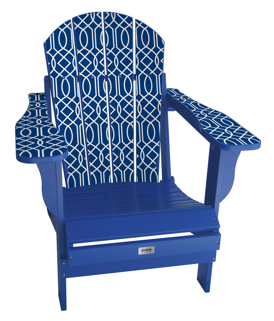 Blue Geometric Lifestyle Resin Outdoor Chair Blue