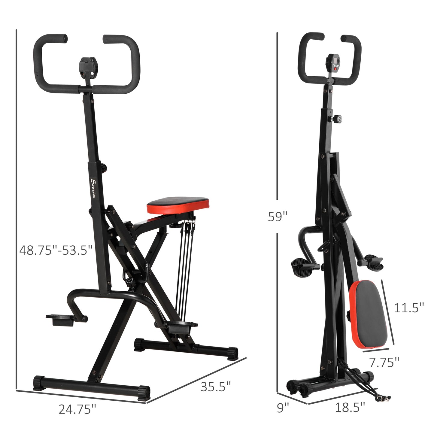 Squat Machine, Foldable Db Method Machine, Glutes Workout Equipment with Adjust Fitness Levels and LCD Monitor