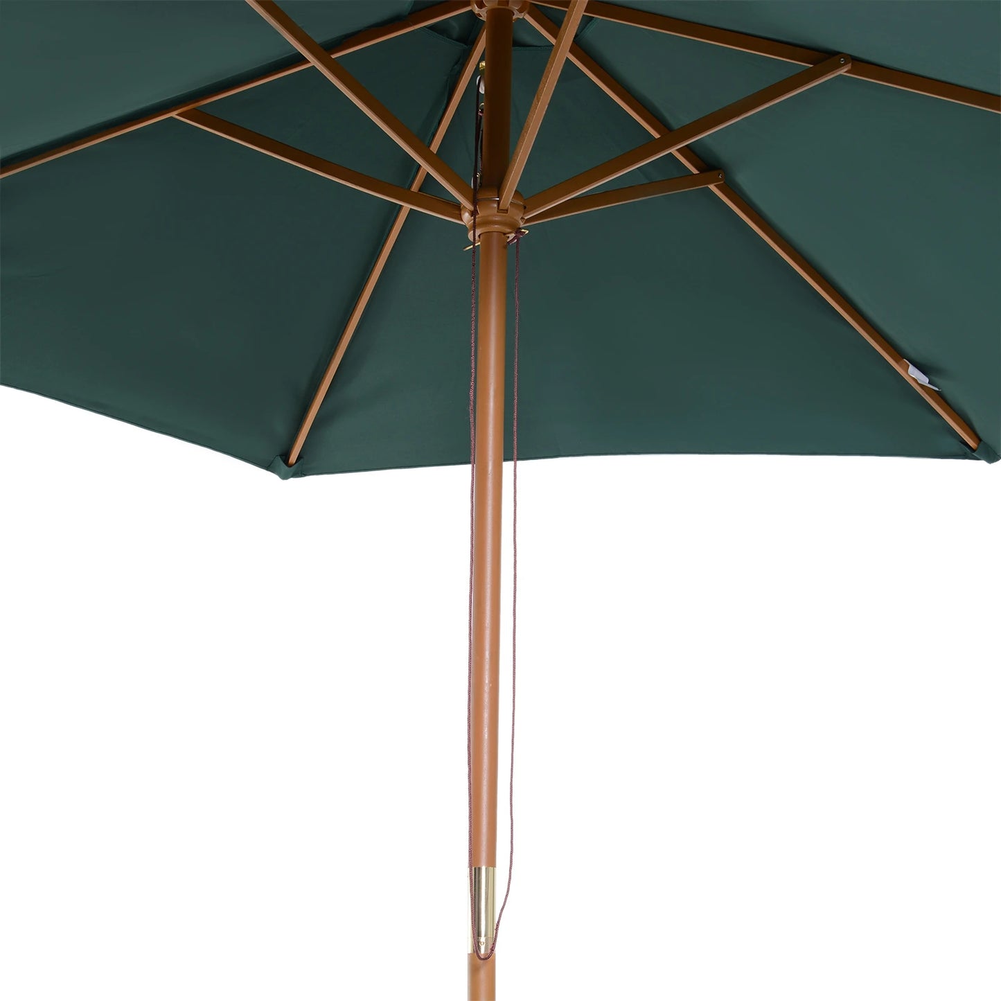 9' x 8' H Patio Umbrella, Market Umbrella with Hardwood Frame and Wind Vent, in Green