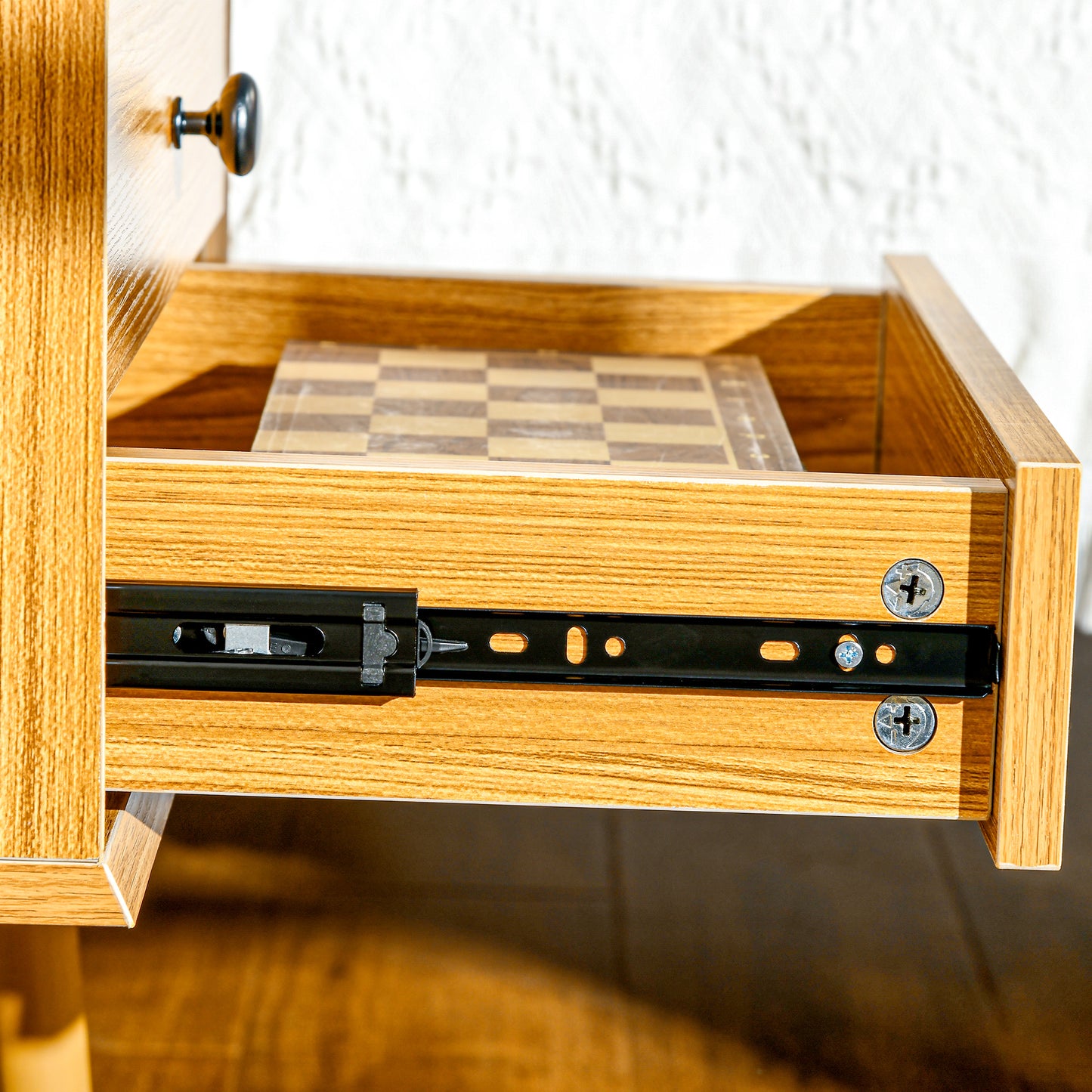 Mid-Century Bedside Table, Side End Table with 2 Drawers for Bedroom ( IN SET OF 2)