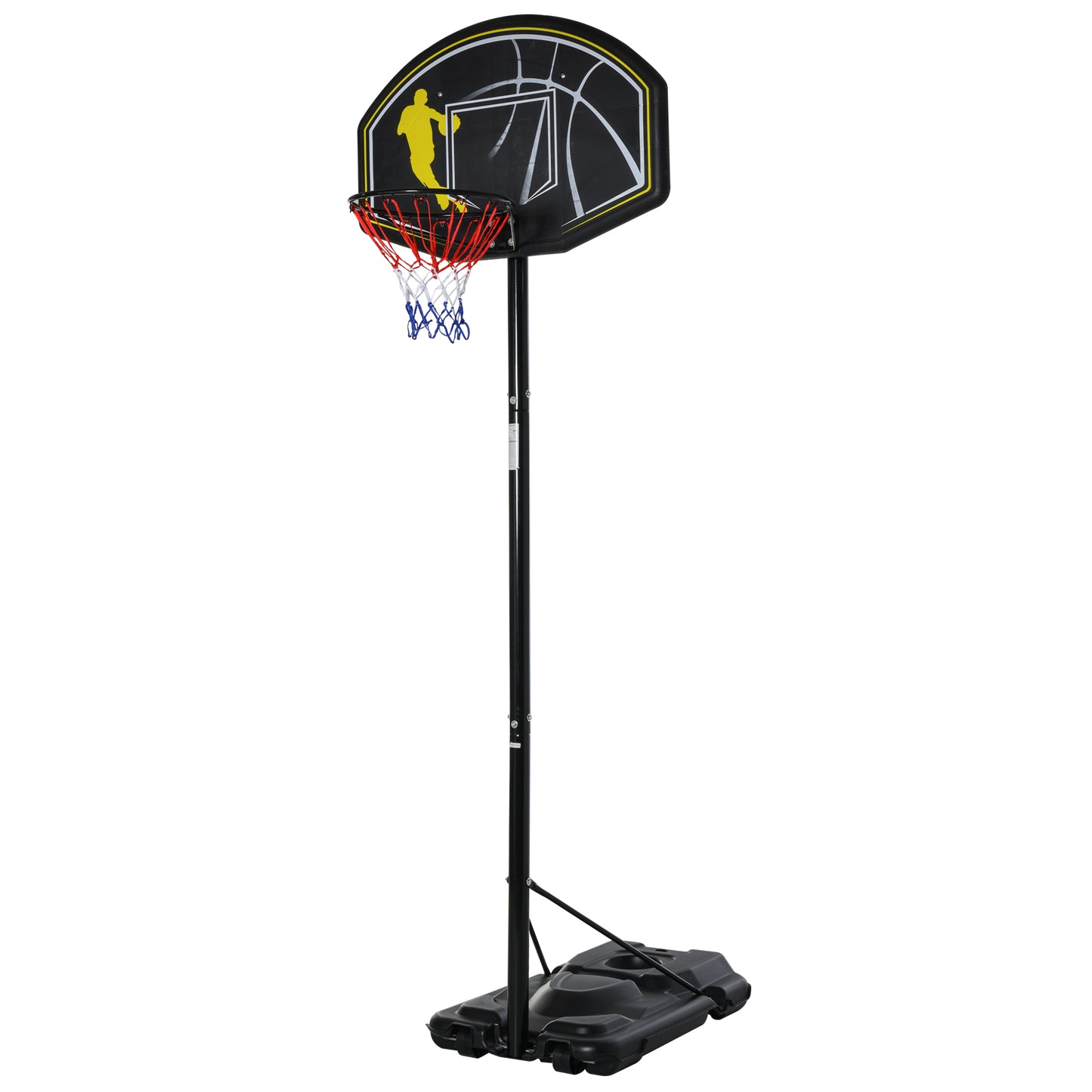 6.5'-10' Adjustable Portable Basketball Hoop System Stand Outdoor for Kids Youth Adult