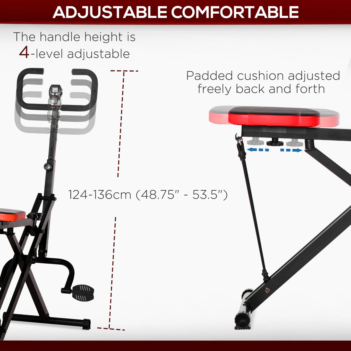 Squat Machine, Foldable Db Method Machine, Glutes Workout Equipment with Adjust Fitness Levels and LCD Monitor