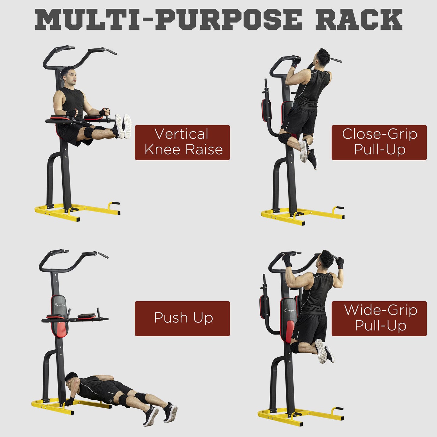 Multi-Function Power Tower, Pull Up Stand with Dip Station and Push-up Stand, Power Rack Home Gym Equipment