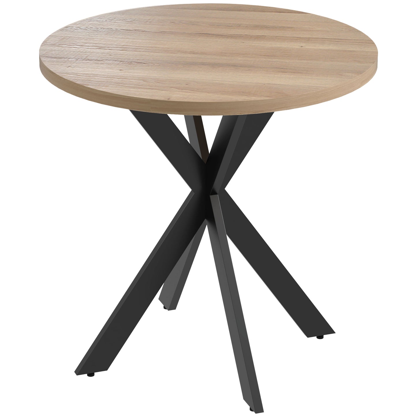 29" Dining Table, Contemporary Round with Steel Legs, in Brown