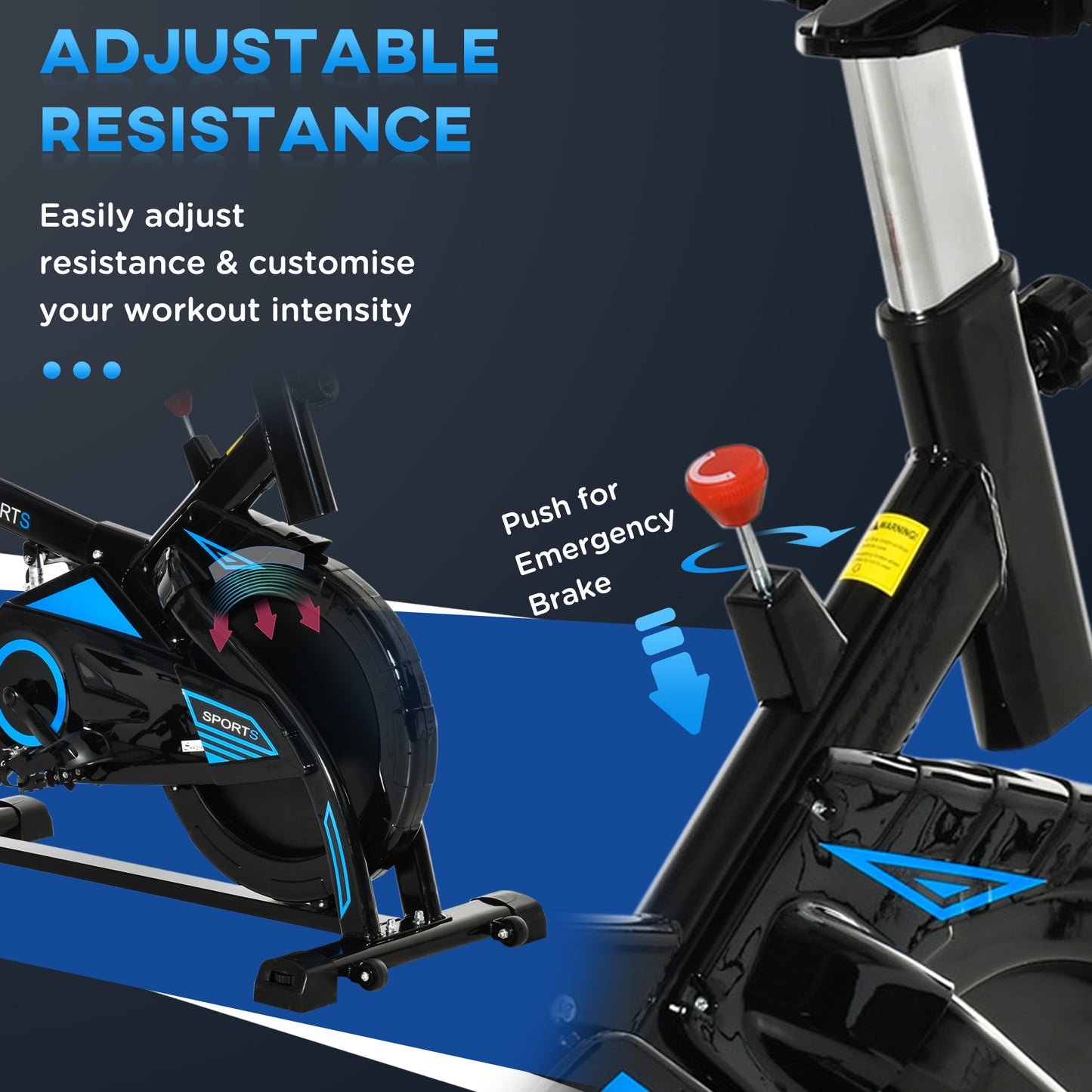 Stationary Exercise Bike Indoor Cardio Workout Cycling Bicycle w/ Heart Pulse Sensor & LCD Monitor 28.6lb Flywheel Adjustable Resistance