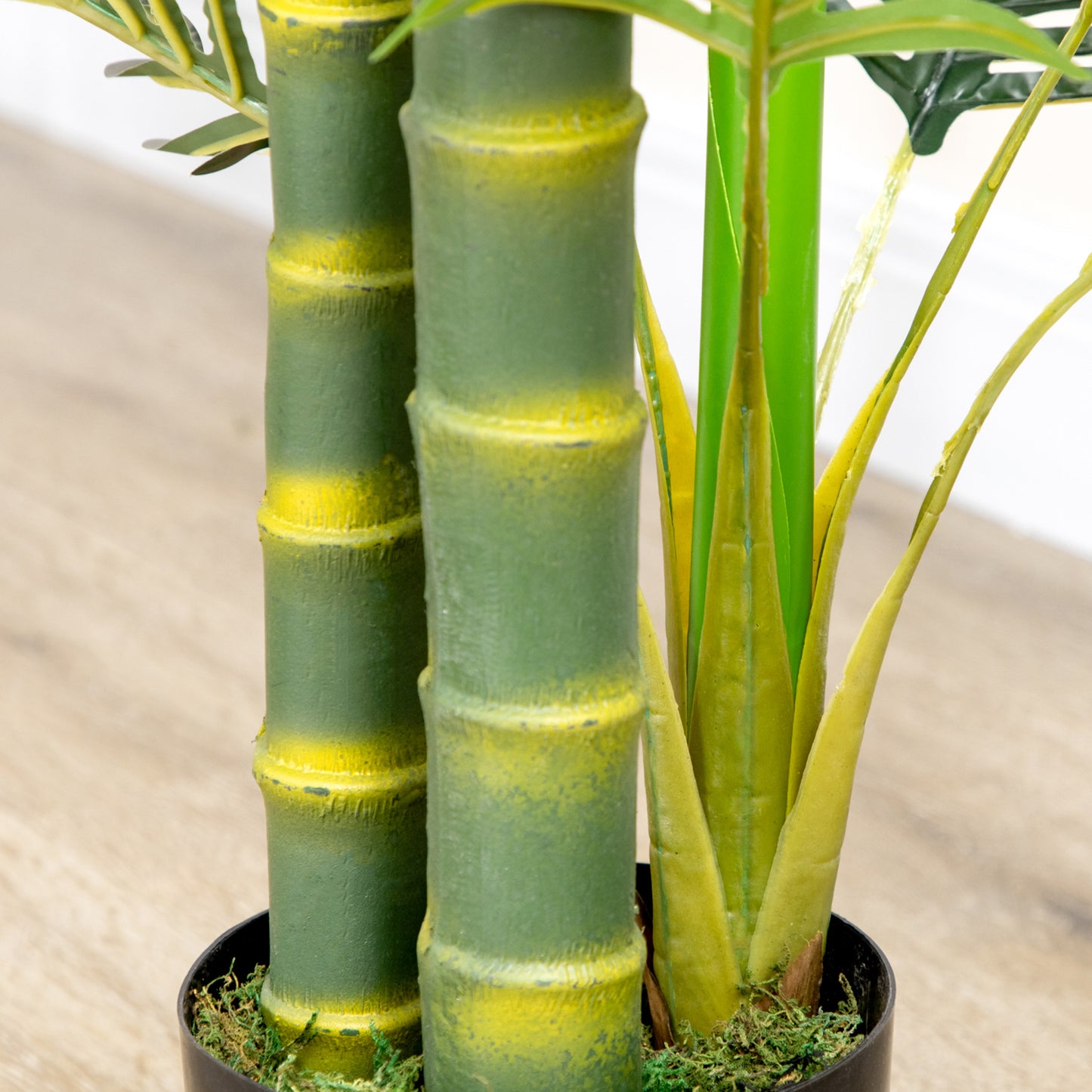 Artificial Tree Areca Palm Tree Fake Plants in Pot with 21 Leaves for Indoor Outdoor Decor, 8"x8"x60", Green