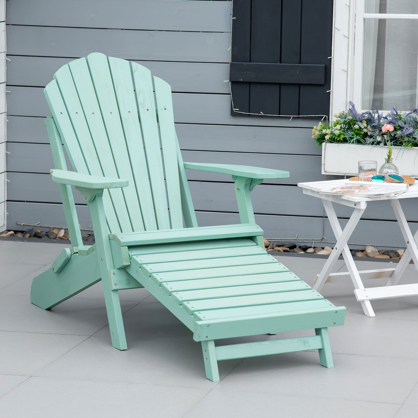 Foldable Adirondack Chair with Ottoman