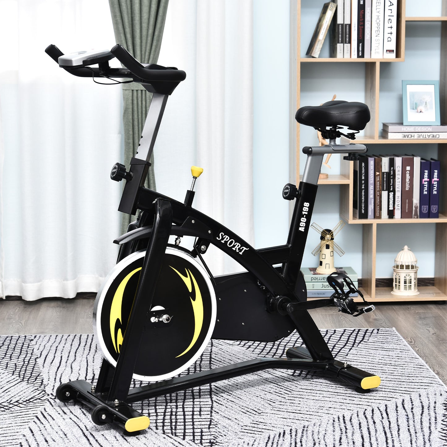 Stationary Magnetic Exercise Bike, Belt Drive Training Bicycle, Indoor Cardio Workout Cycling Bike for Home Gym, Adjustable Magnetic Resistance with LCD Monitor