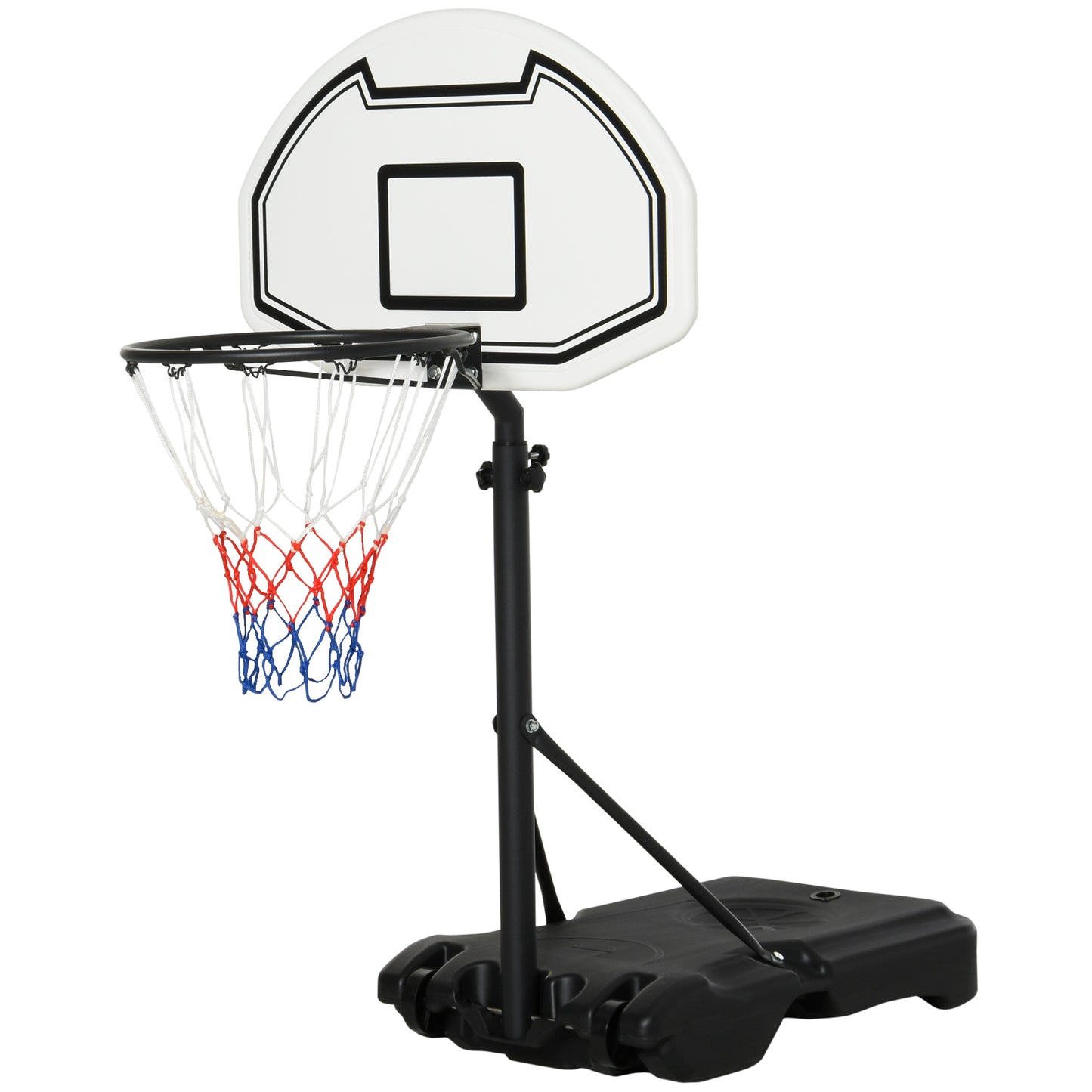 51"-64" Height Adjustable Basketball System Poolside Hoop Stand Portable with Wheels