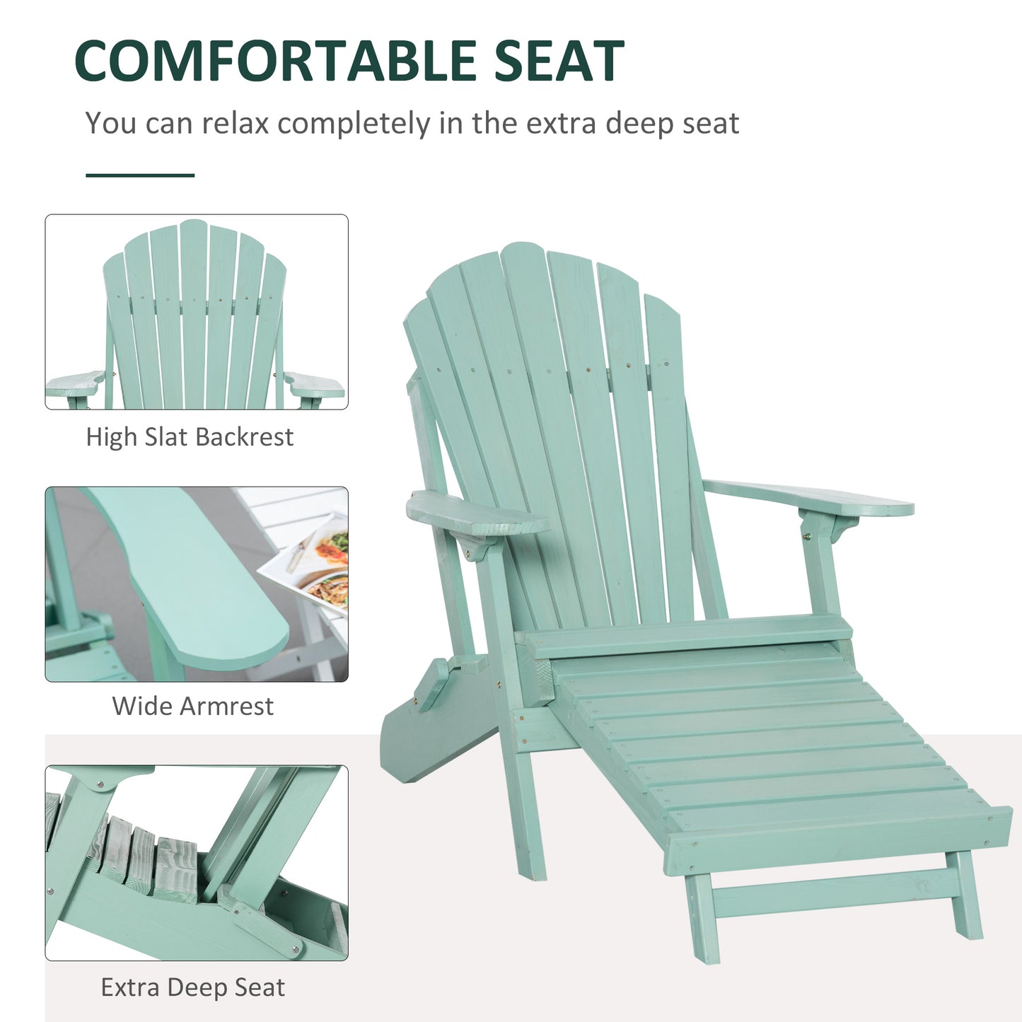 Foldable Adirondack Chair with Ottoman