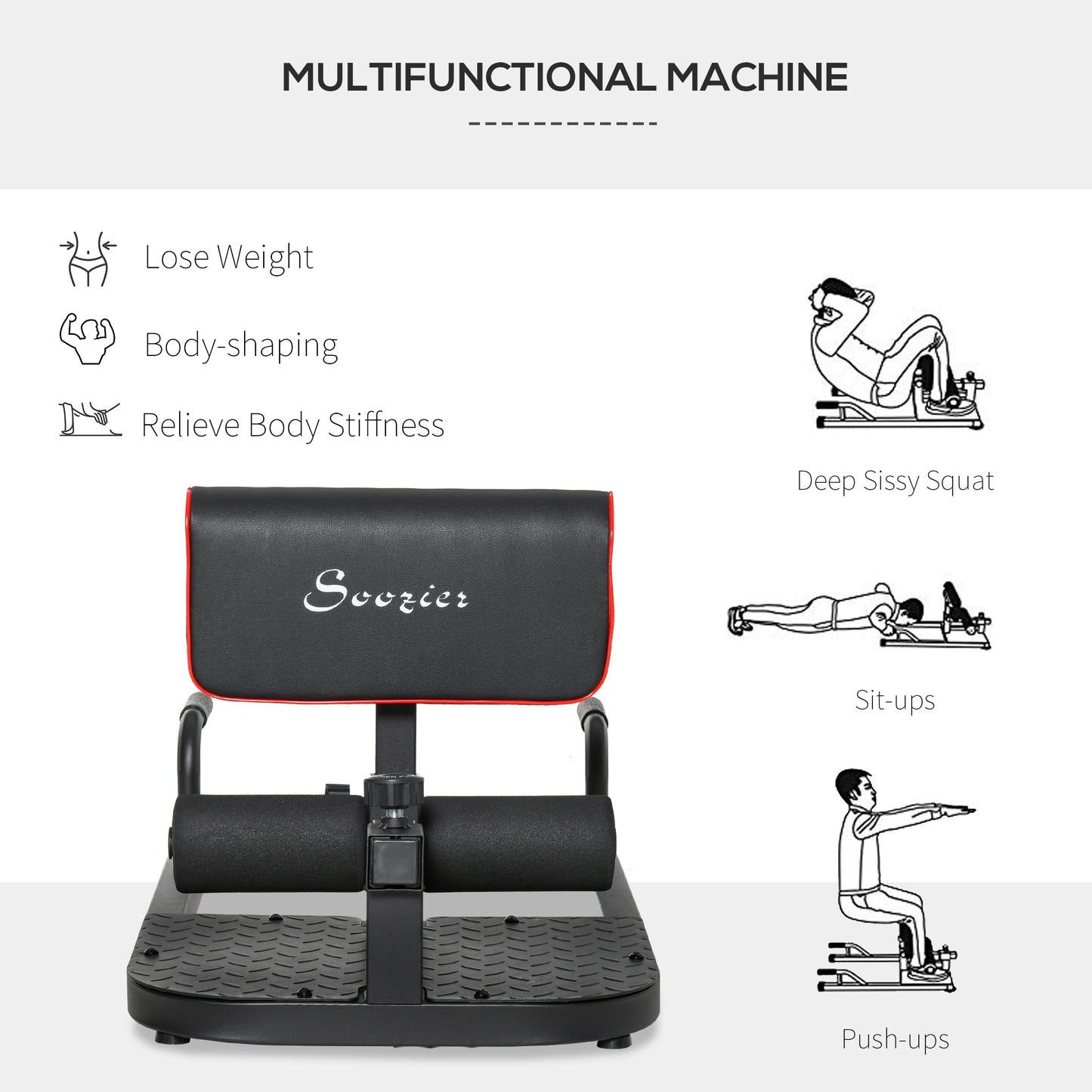 Multifunctional Adjustable Squat Machine Home Gym Black