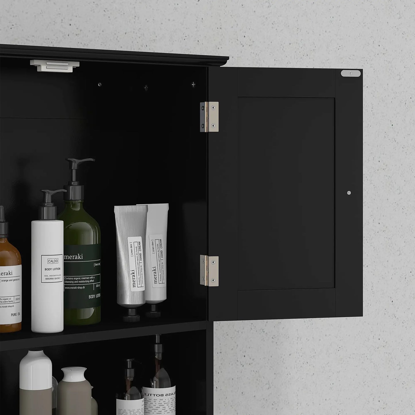 Medicine Cabinet, Bathroom with Shelf and Drawers in Black