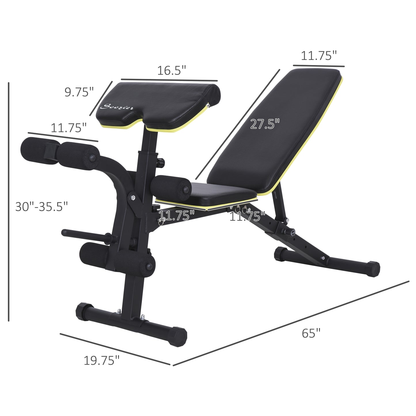 Adjustable Weight Bench, Sit Up Dumbbell Bench, Multi-Functional Purpose Hyper Extension Workout Bench with Adjustable Seat and Back Angle