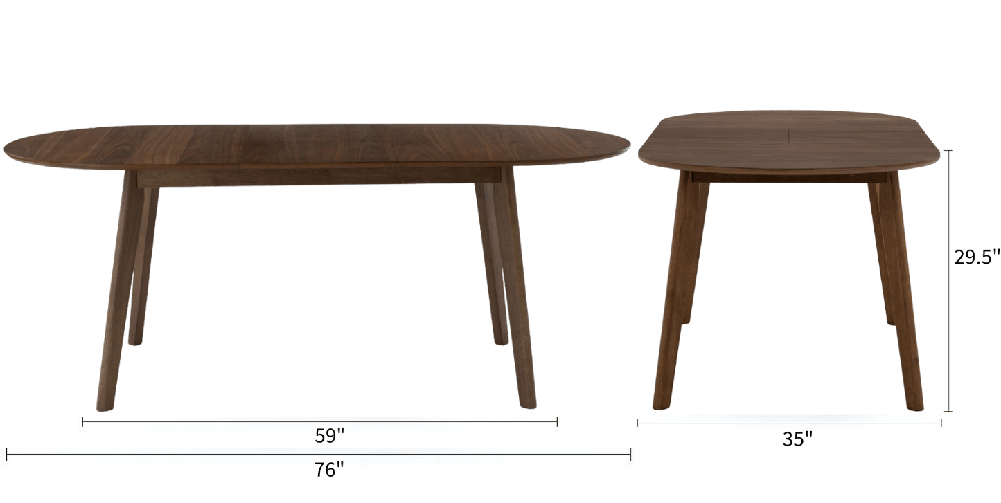 Mid-Century Modern Extendable Dining Table - Walnut