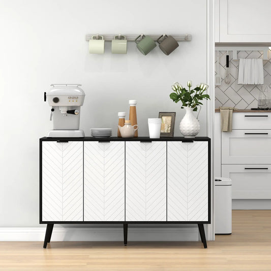 Modern Sideboard Buffet, with Adjustable Shelves in Black