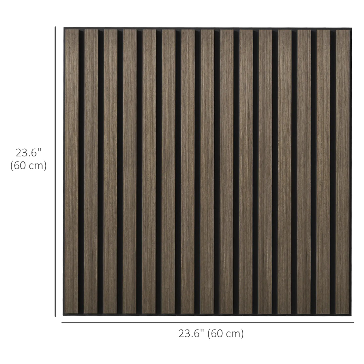 24"x24" Wood Panels Wall Decor,Sound Absorbing Slat Wall For Interior Wall Decor, in Brown