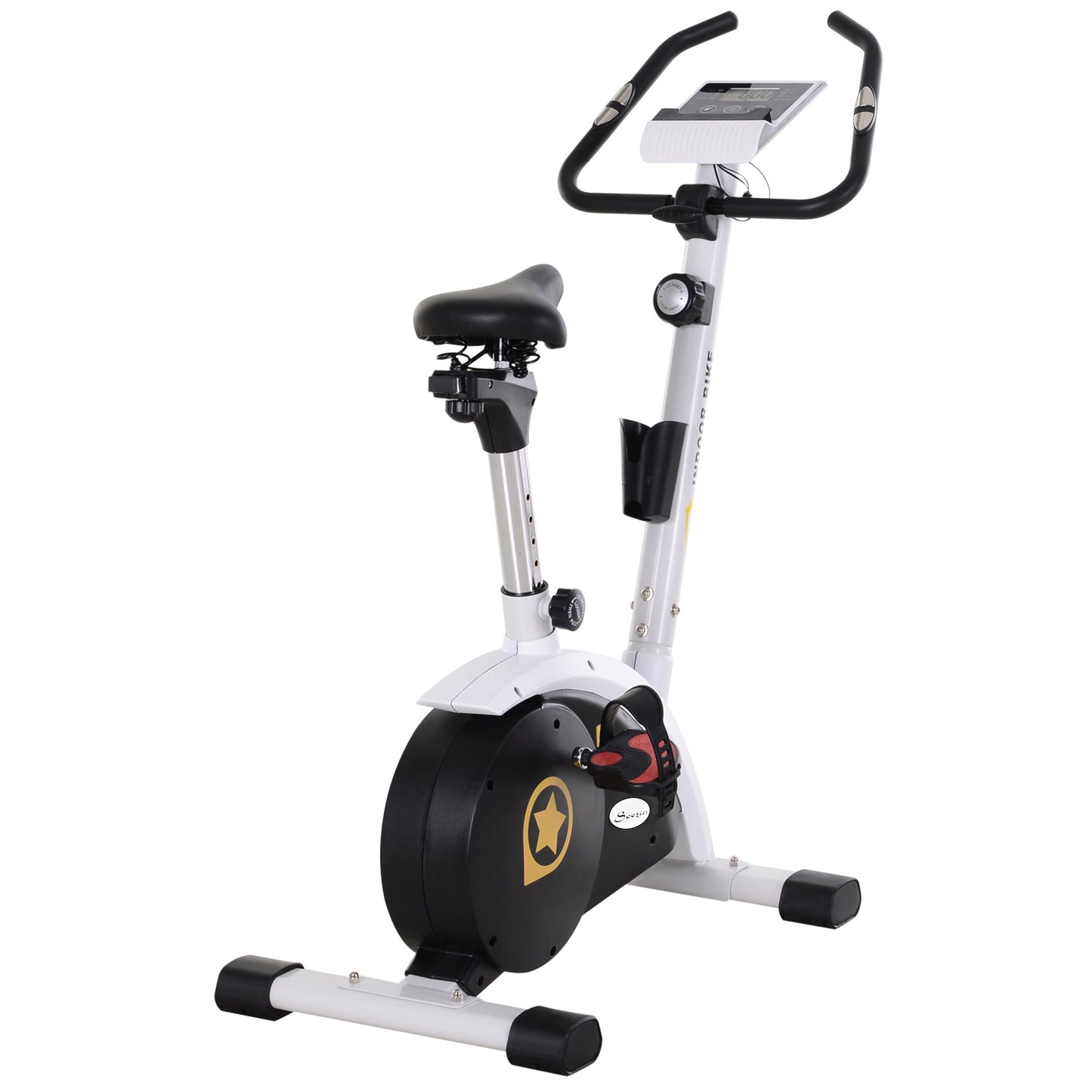 Upright Exercise Bike, 8-Level Magnetic Resistance Stationary Bike, Cardio Workout Equipment with Adjustable Seat, LCD Monitor and Phone Holder